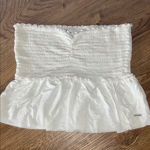 Hollister White Smocked Top